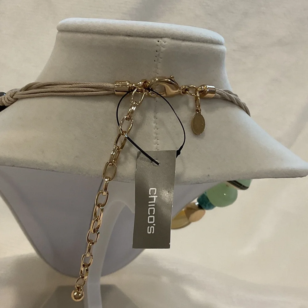 Chico's Earthy Tones Beaded Necklace - Picture 2 of 6